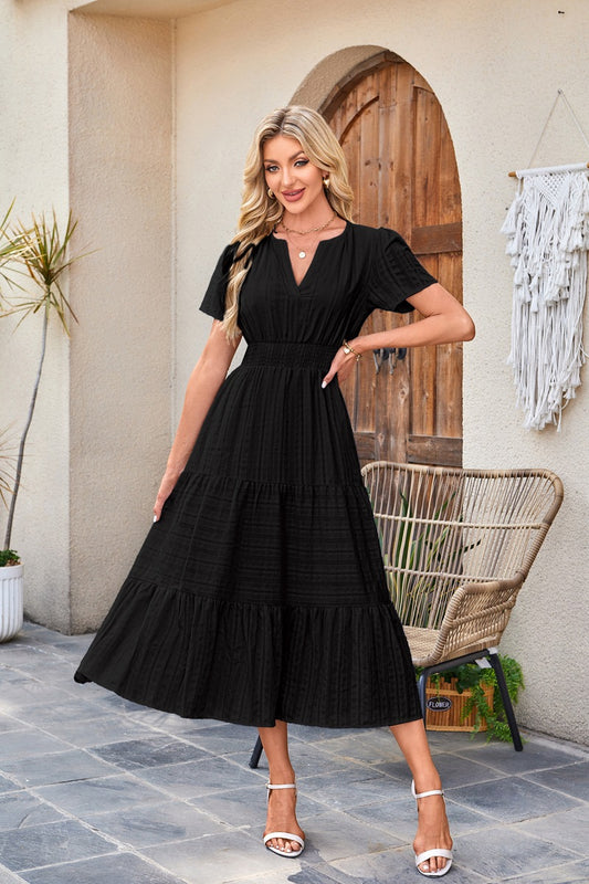 Robe maxi pour dames en tissu léger rayé Chic und Stil