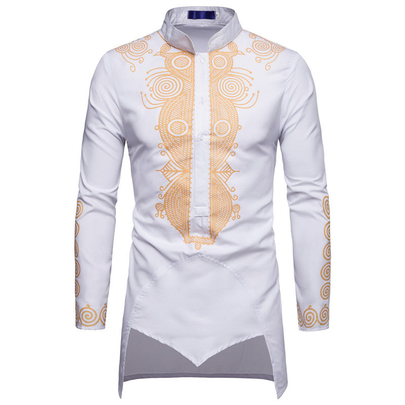 Chemise élégante à manches longues pour hommes avec un design ethnique innovant Chic und Stil