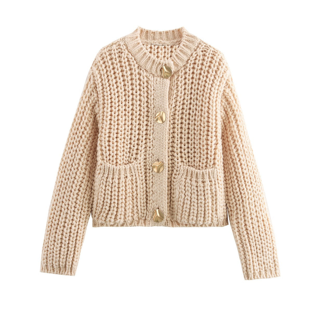 Pull femme en tricot épais avec des détails modernes Chic und Stil