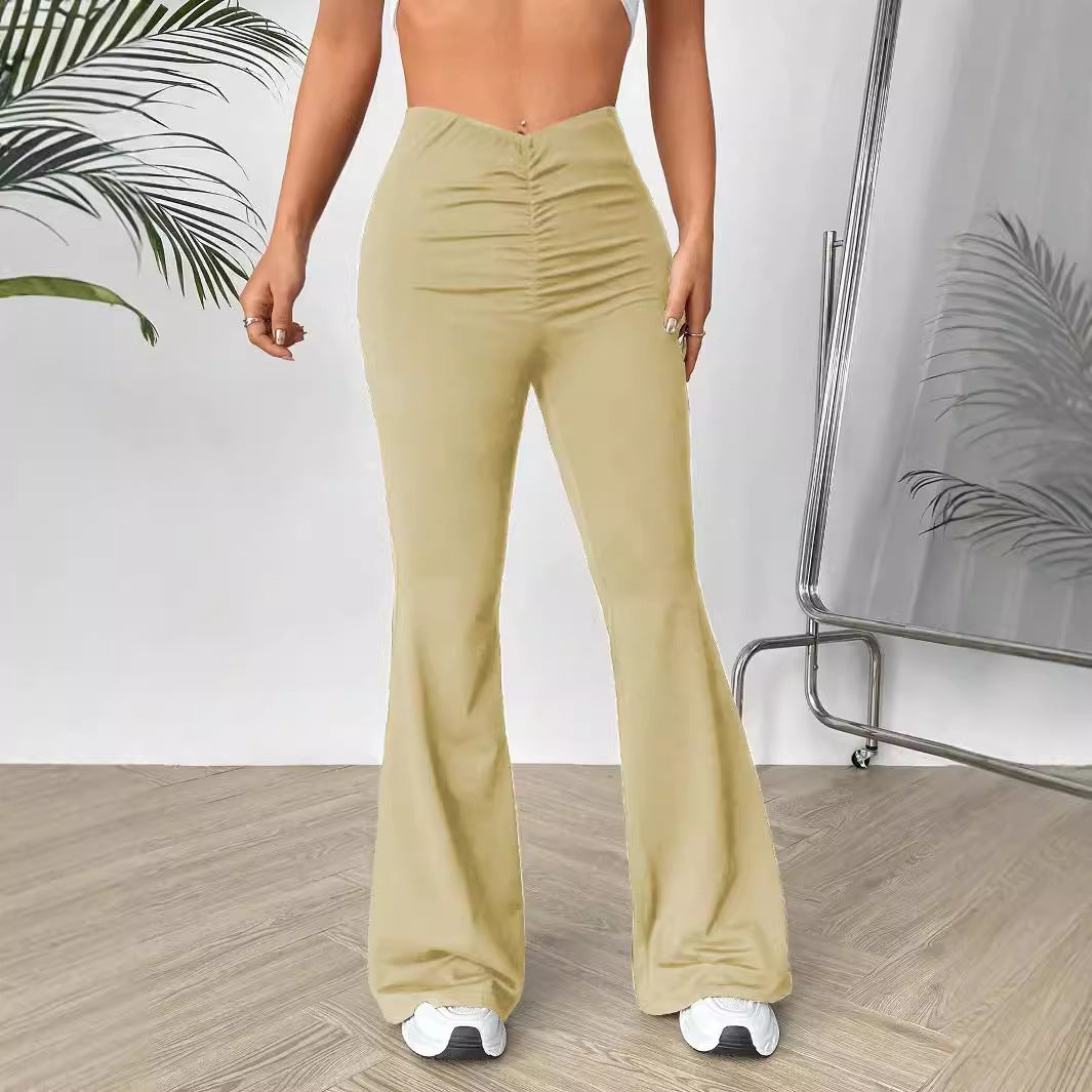 Pantalon bootcut pour dames avec taille haute et fronces Chic und Stil