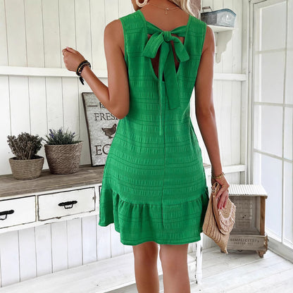 Robe courte décontractée pour femmes avec ourlet en volants et surface texturée Chic und Stil