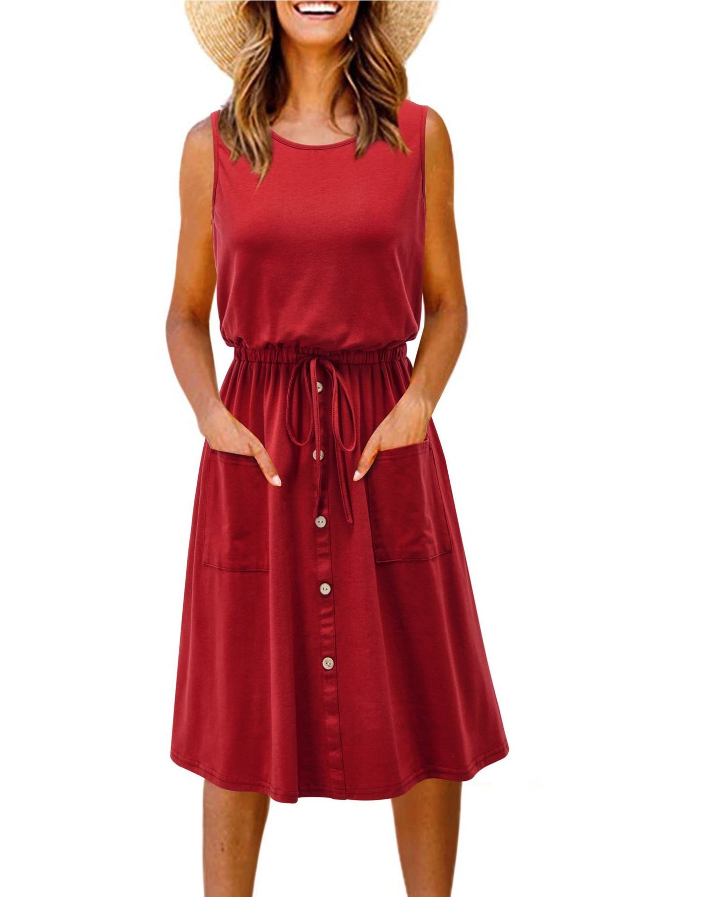 Robe décontractée élégante pour femmes avec détail de bouton et poches pratiques Chic und Stil