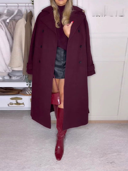 Oversized trench coat for women with double-breasted buttons and generous pockets Chic and Style