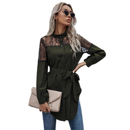 Robe chemise femme avec épaules en dentelle Chic und Stil