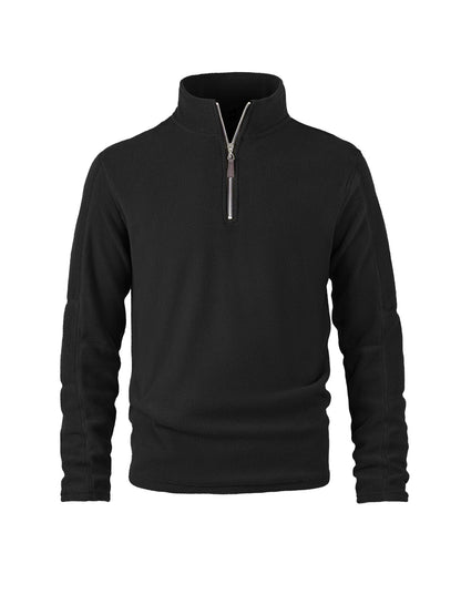 Fleece pullover for men with a high collar and practical zip details Chic and Style