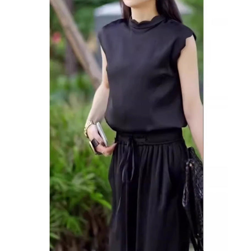 Robe Maxi Élégante à Col Montant pour Femme Chic und Stil