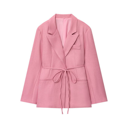 Dames Élégant Wrap-Veste avec ceinture ajustable Chic und Stil