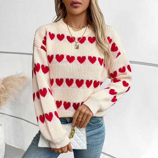 Pull femme confortable avec motif de cœurs Chic und Stil