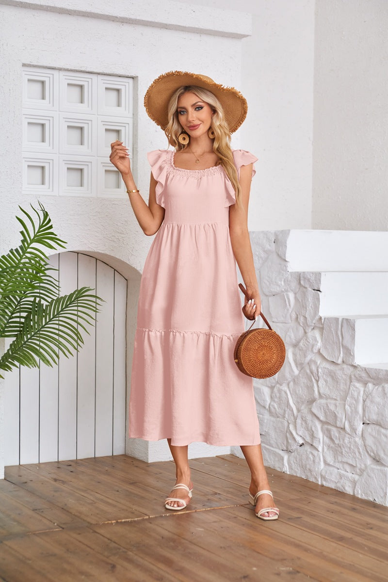 Robe maxi pour femmes avec détails en volants Chic und Stil