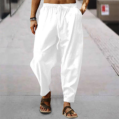 Pantalons d'été décontractés pour hommes en style costume avec taille élastique et poches latérales pratiques Chic und Stil