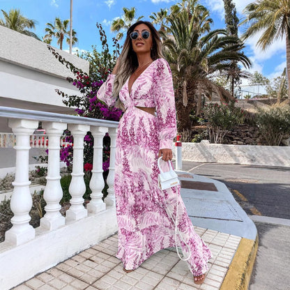 Robe maxi femme avec coupe ludique et design floral Chic und Stil