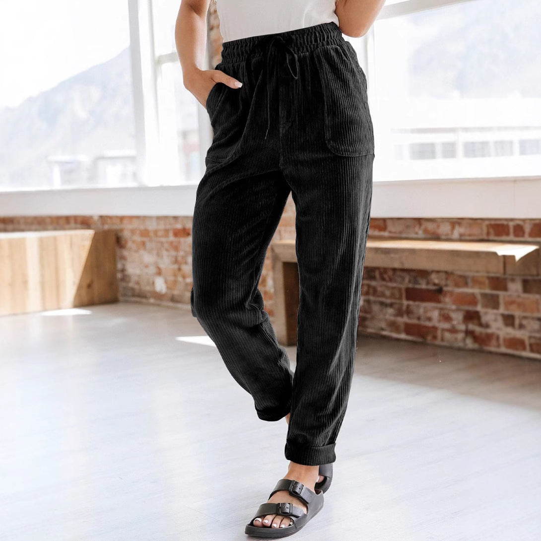 Pleated lounge pants casual fit for women Chic and Style