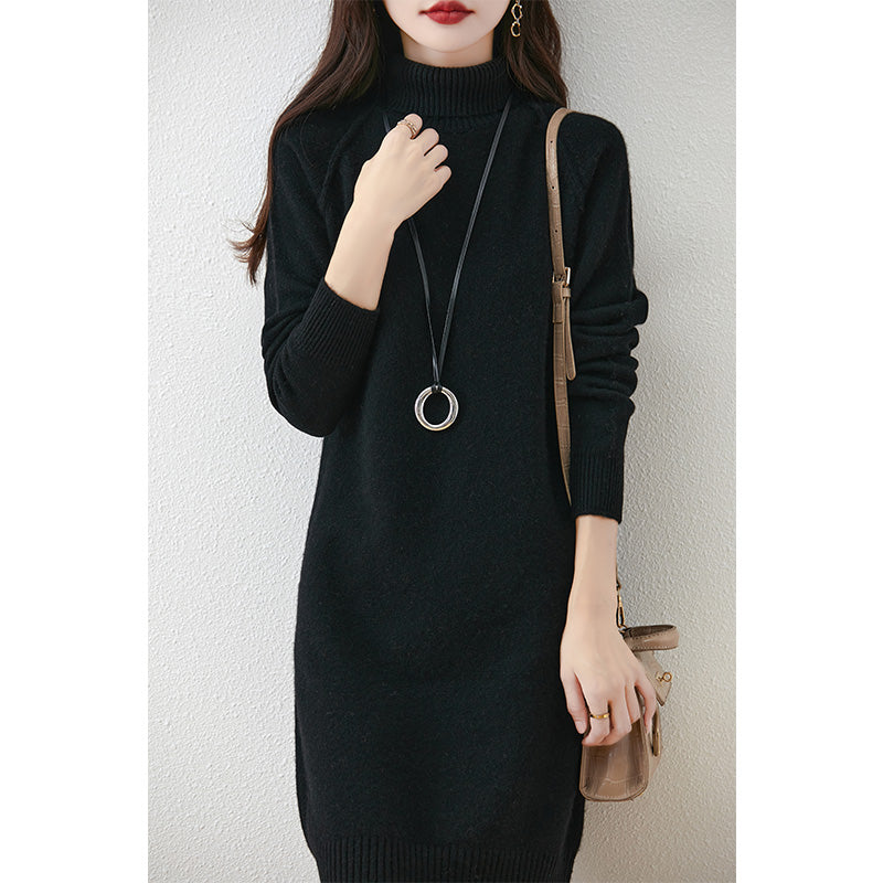 Robe en tricot pour dames avec col monté et matériau doux Chic und Stil