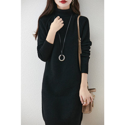 Robe en tricot pour dames avec col monté et matériau doux Chic und Stil
