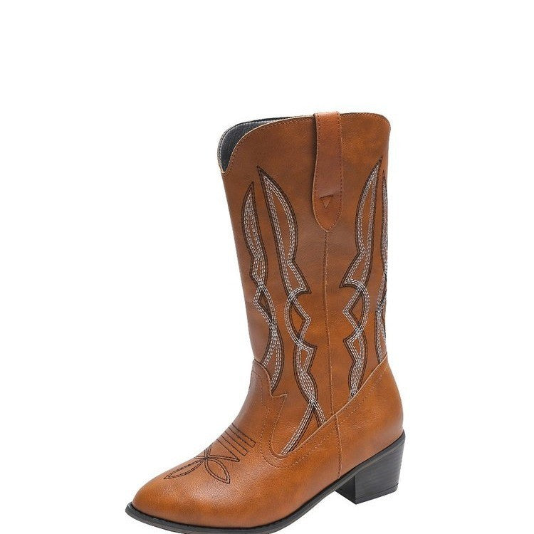 Bottes de cowboy pour dames avec un élégant motif de couture Chic und Stil