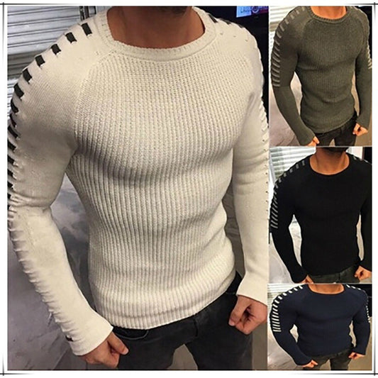 Pull-over en fine maille stylé pour hommes avec des rayures contrastées à la mode Chic und Stil