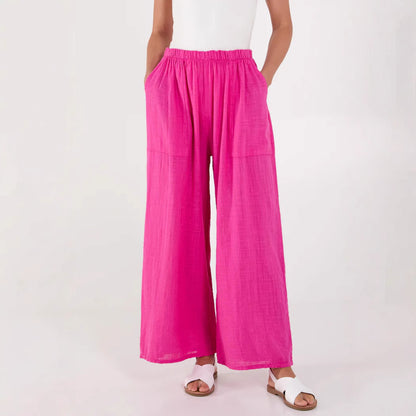 Light chiffon pants for women with elastic waist and practical pockets Chic and Style