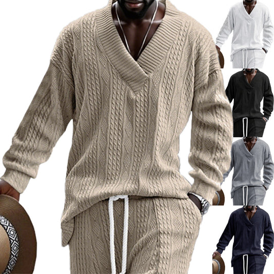 Pull en tricot pour hommes avec un décolleté en V moderne et un design décontracté Chic und Stil