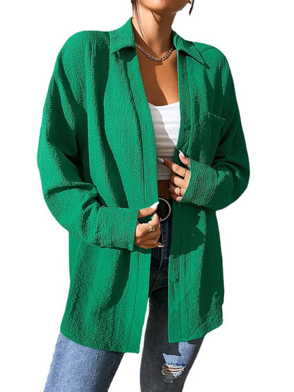 Chemise de loisirs légère pour femmes en tissu texturé Chic und Stil