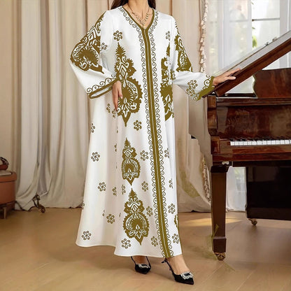 Robe kaftan pour dames avec un motif artistique et une coupe décontractée Chic und Stil