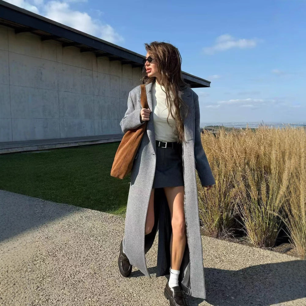 Dames élégante manteau max avec double boutonnage Chic und Stil