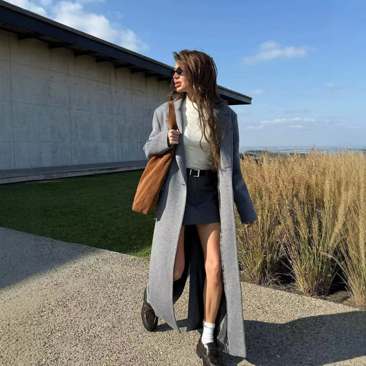 Dames élégante manteau max avec double boutonnage Chic und Stil