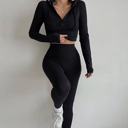 Body de sport féminin à manches longues avec fermeture éclair Chic und Stil