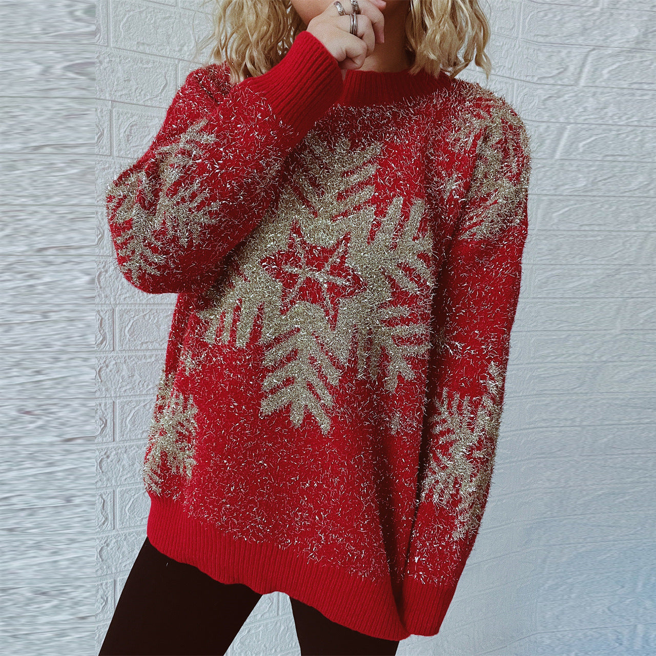 Pull femme de Noël avec un design scintillant festif et une coupe confortable Chic und Stil