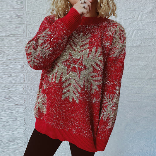 Pull femme de Noël avec un design scintillant festif et une coupe confortable Chic und Stil