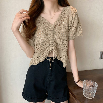Femme pull tricot avec fronces décoratives Chic und Stil