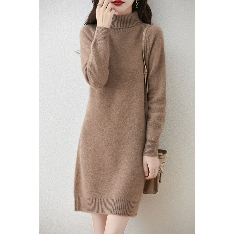 Robe en tricot pour dames avec col monté et matériau doux Chic und Stil