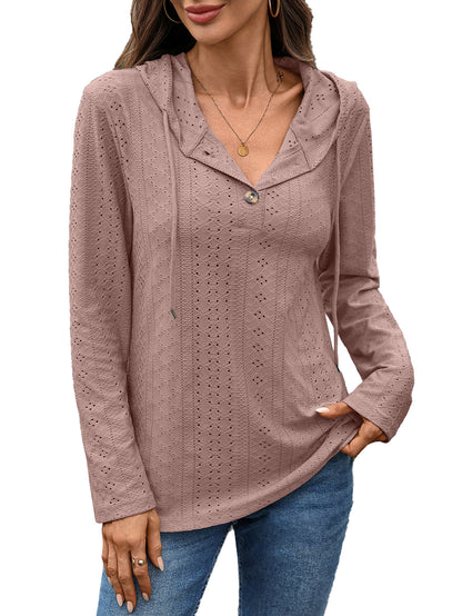 Chemisier pour femmes avec un motif de petits trous et capuche Chic und Stil