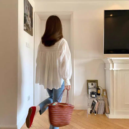 Blouse à boutons brodée pour femmes Chic und Stil