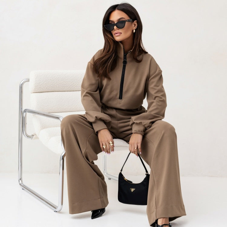 Dames Combinaison tendance avec col montant et fermeture éclair Chic und Stil