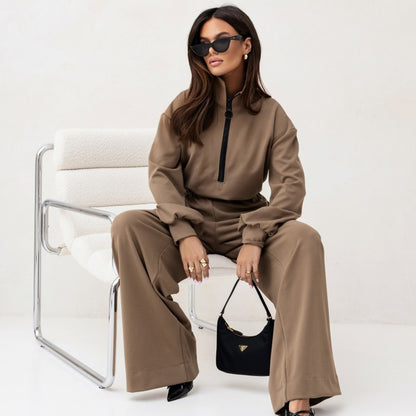 Dames Combinaison tendance avec col montant et fermeture éclair Chic und Stil