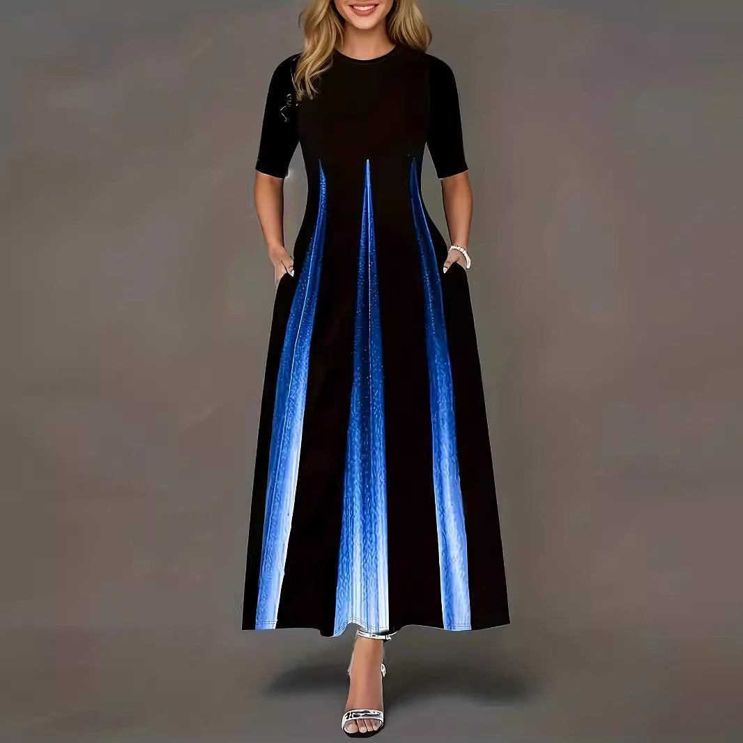 Robe maxi pour femmes avec poches latérales élégantes et éclat luxueux Chic und Stil