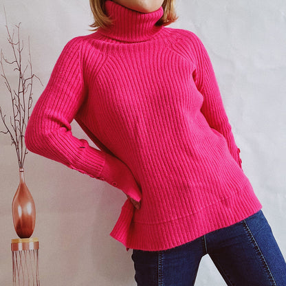 Pull à col roulé côtelé pour femmes avec une coupe élégante Chic und Stil