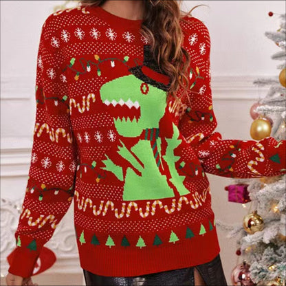 Pull de Noël pour femmes avec motif T-Rex Chic und Stil