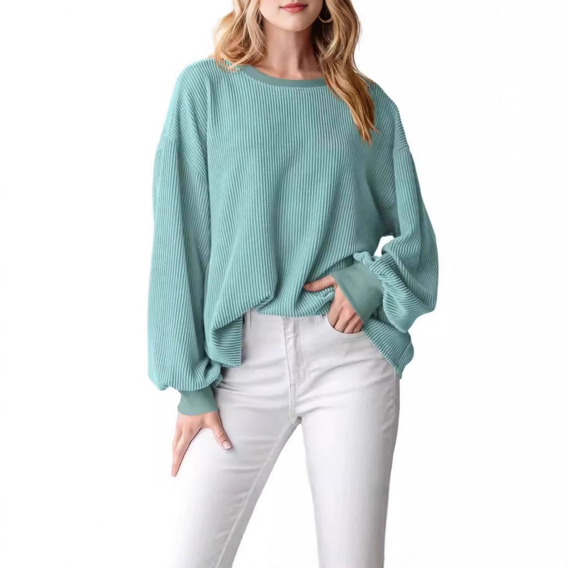 Pull en rib avec des manches amples pour femmes Chic und Stil