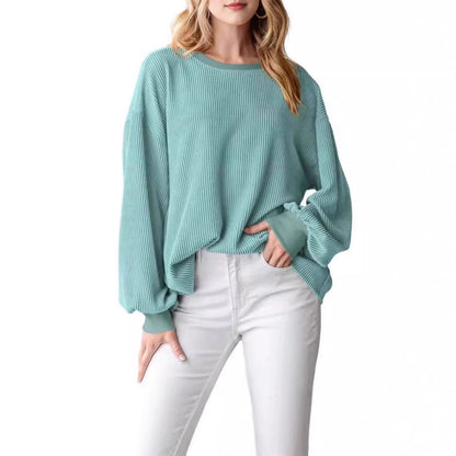 Pull en rib avec des manches amples pour femmes Chic und Stil