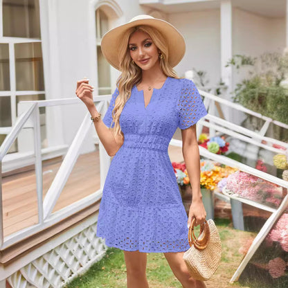 Robe décontractée féminine à motifs en dentelle et avec ourlet en tulle Chic und Stil