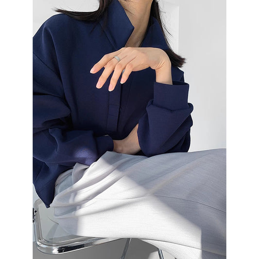 Sweat-shirt surdimensionné à col pour femmes Chic und Stil