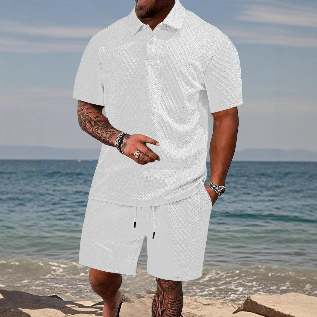 Hommes Ensemble de polo sportif et shorts Chic und Stil