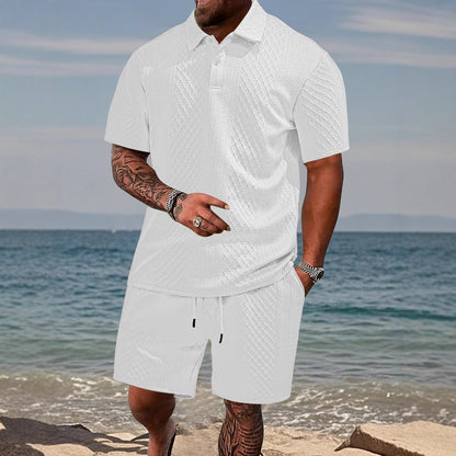 Hommes Ensemble de polo sportif et shorts Chic und Stil