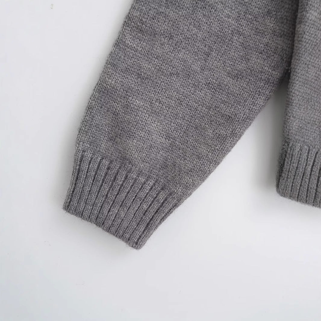 Damen pull en tricot avec motif adorable d'ours et bande décorative à nouer Chic und Stil