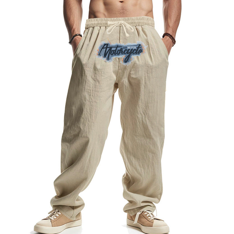 Men's casual leisure pants with a drop crotch and side pockets Chic and style