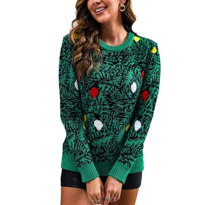Pull en tricot festif pour femmes avec motif de sapin de Noël coloré Chic und Stil