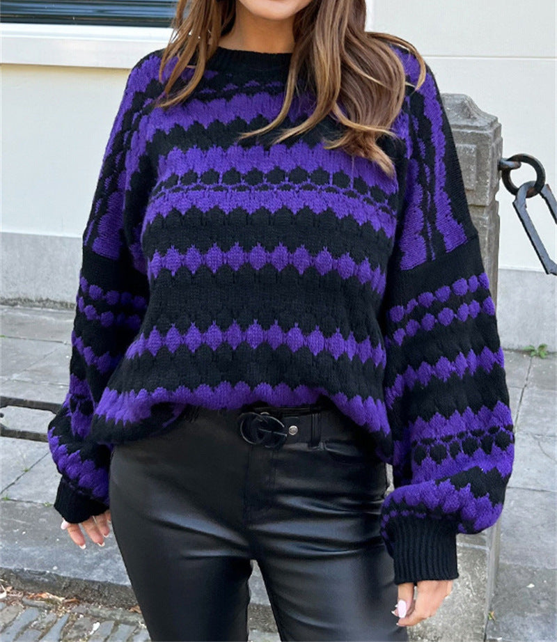 Pull en tricot confortable pour femmes avec un motif de torsades moderne et des accents graphiques Chic und Stil