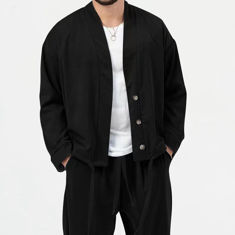 Men's stylish lightweight shirt jacket and casual pants Chic and Style