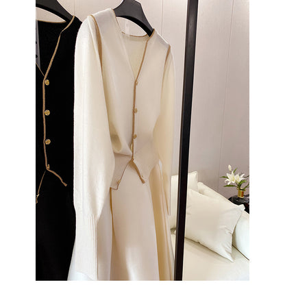 Cardigan en Tricot Élégant pour Femmes avec Boutons Décoratifs Chic und Stil